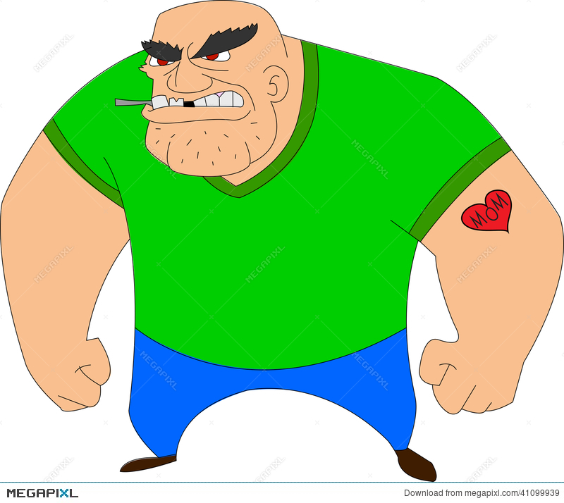 Cartoon character guy thug wi