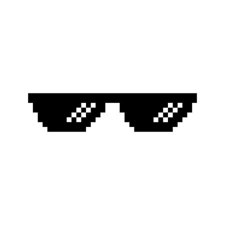 Creative vector illustration of pixel glasses of thug life meme isolated on  transparent background. Ghetto