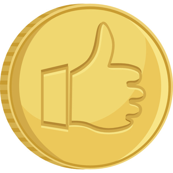 Thumbs Up Gold Coin Clip Art  - Gold Coin Clip Art