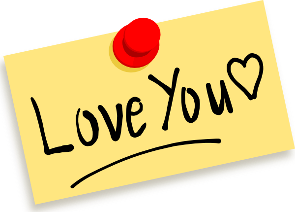 Thumbtack Note Love You Clip  - Clipart I Love You