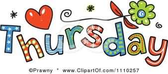 Thursday Colorful Clipart - Thursday Clip Art