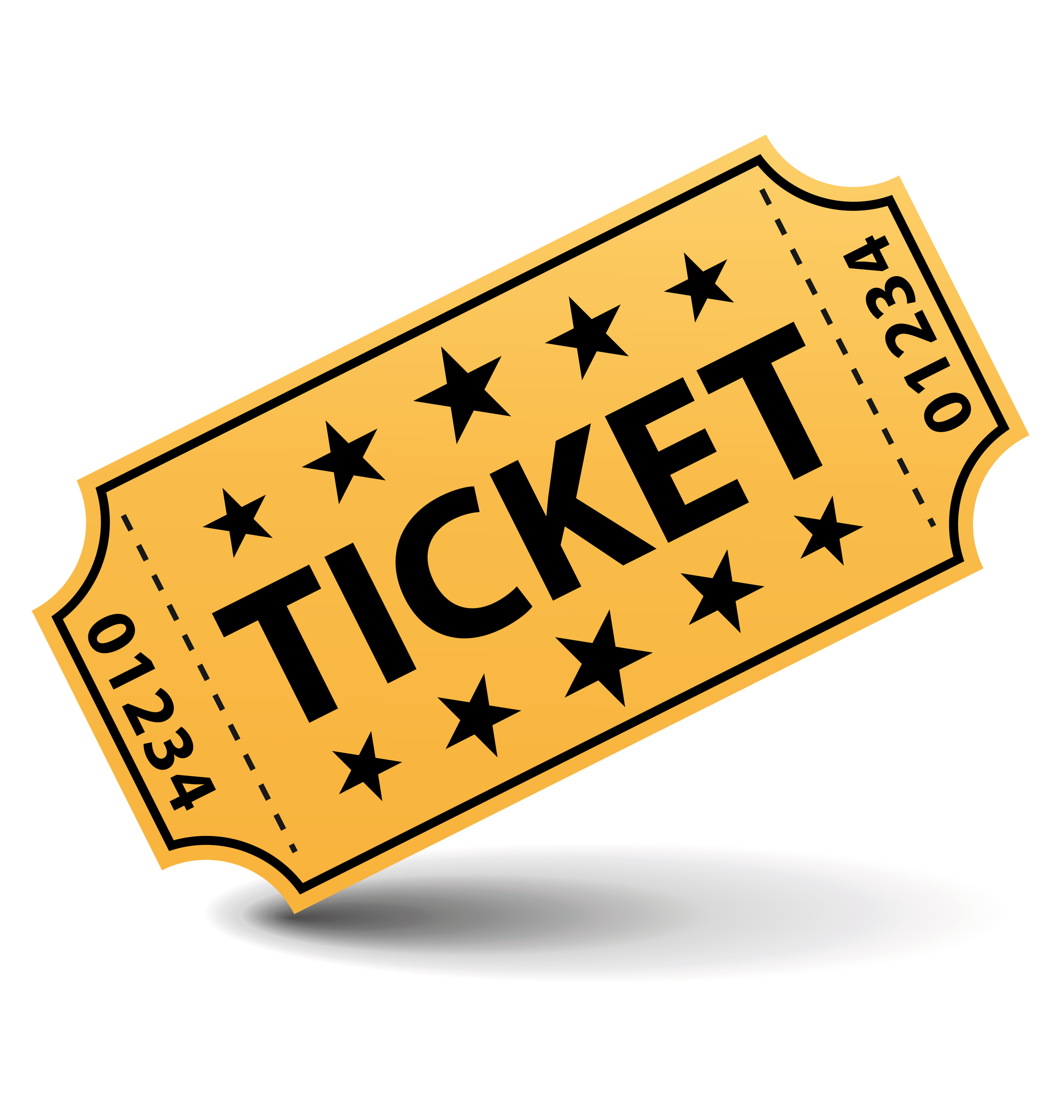 Ticket black and white clipart .