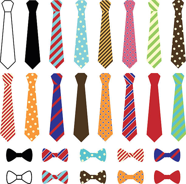 Set of Vector Ties and Bow Ties vector art illustration