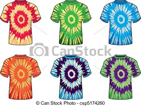 ... Tie-dye Shirts - A variet - Tie Dye Clip Art