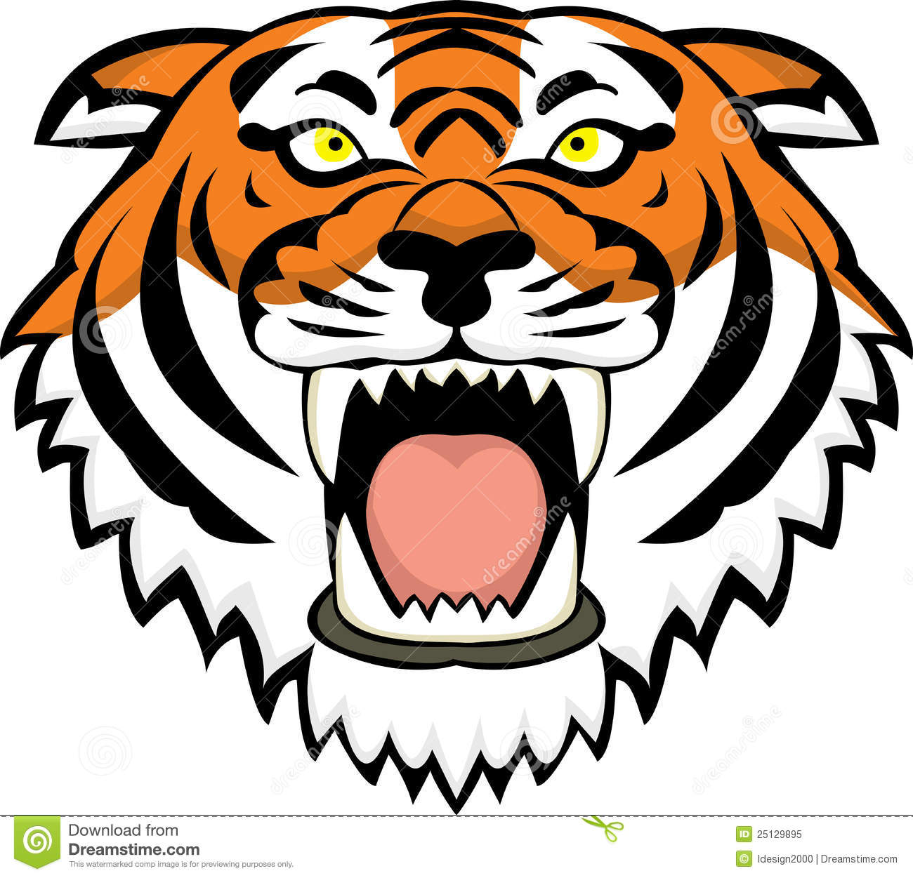 Small roaring tiger head clip
