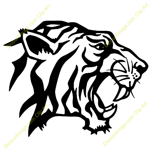 tiger face clip art black and