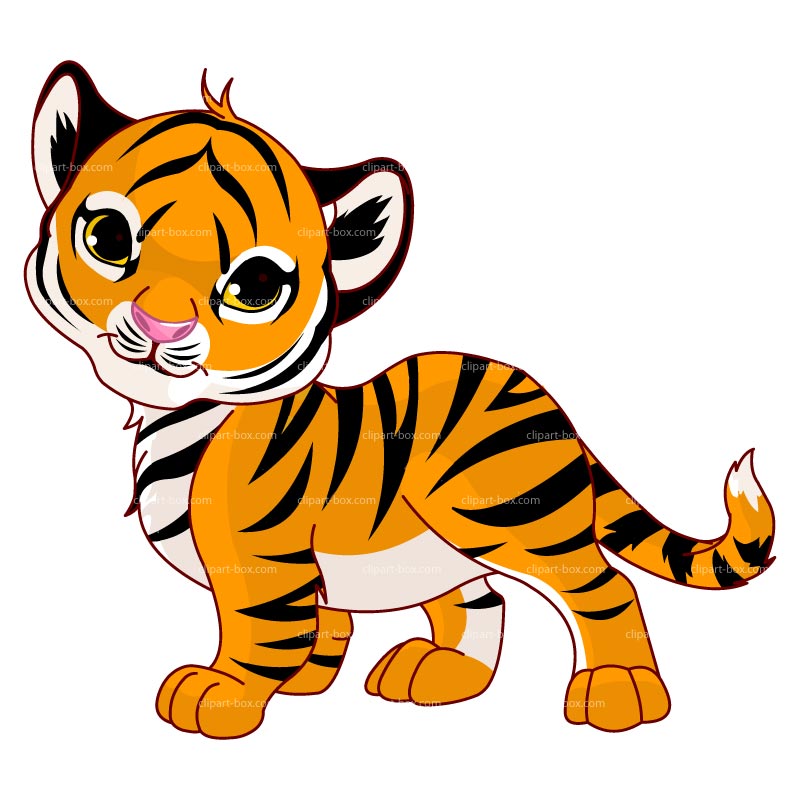cute baby tiger clipart
