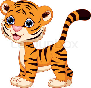 young tiger with large eyes c