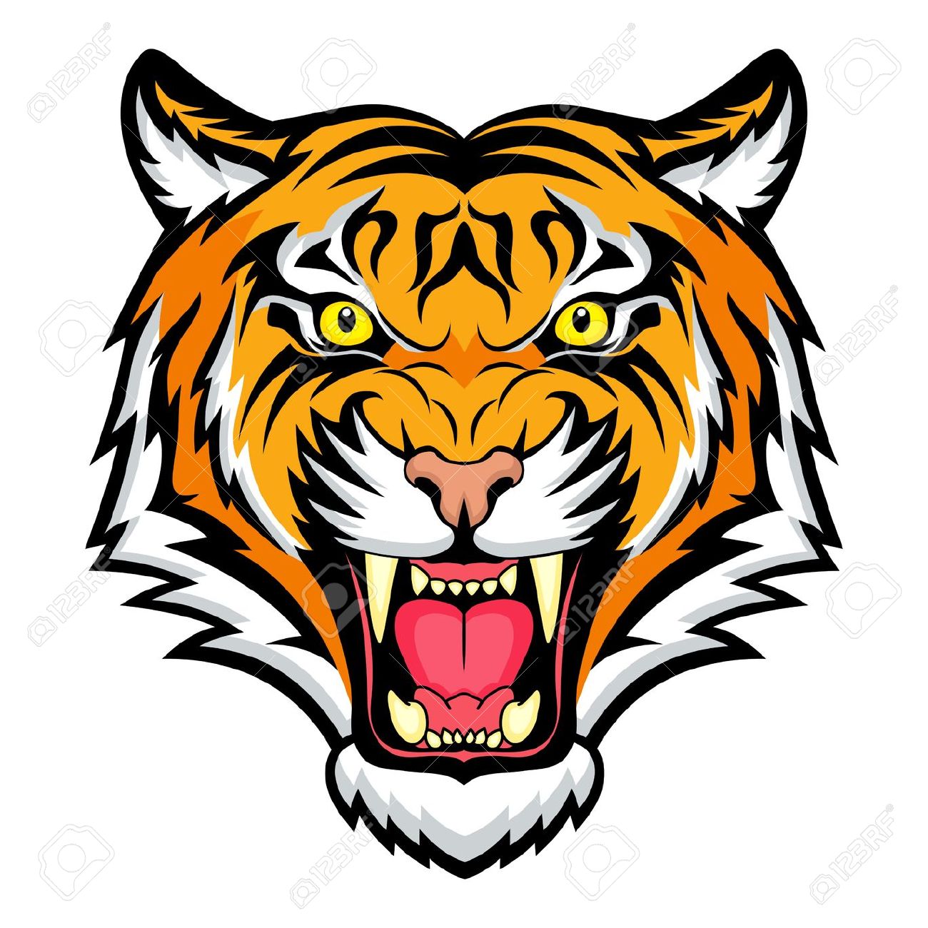 tiger face: Tiger head . - Tiger Face Clip Art