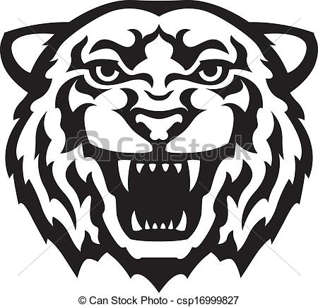 ... Tiger head tattoo - Black - Tiger Head Clip Art