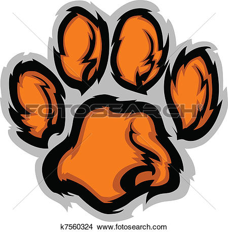 Tiger Paw Mascot Vector Illustratio