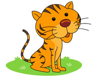 tiger sitting with paws tail  - Tiger Clipart