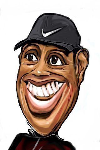 Cartoon: Tiger Woods caricature refined (medium) by jit tagged tiger,woods,