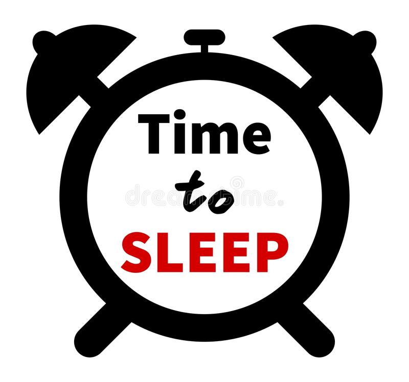 Download Minimalistic Illustration Of A Clock With Time For Sleep Text.  Isolated Stock Vector -