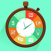 Time management · Vector flat concept - time management