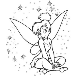 Disney tinkerbell clipart black and white