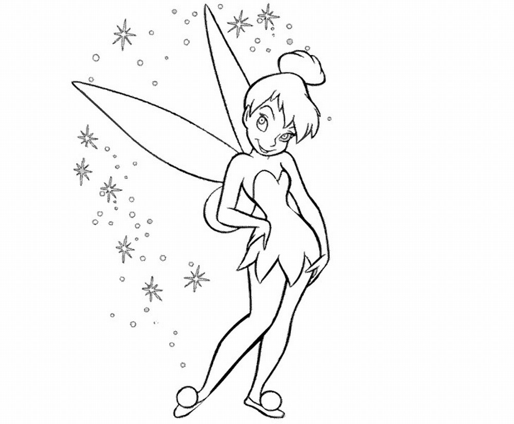 Tinkerbell Black And White TinkerBell Coloring Pages (26)