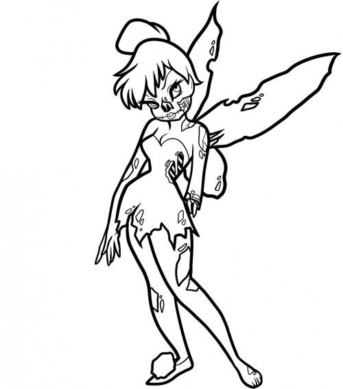 The Transformed Spooky Tinker Bell Coloring Page