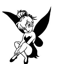 TINKERBELL CAR TRUCK WALL ART - Tinkerbell Black And White