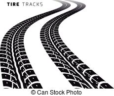 Tire tracks. Vector illustration on white background .
