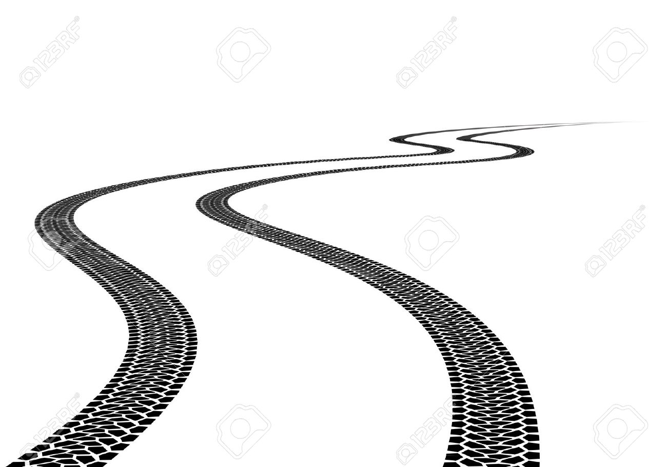 tire tread: Road Tire Track. Illustration on white background