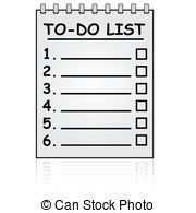 ... To do list - Cartoon illustration showing a paper pad with a.