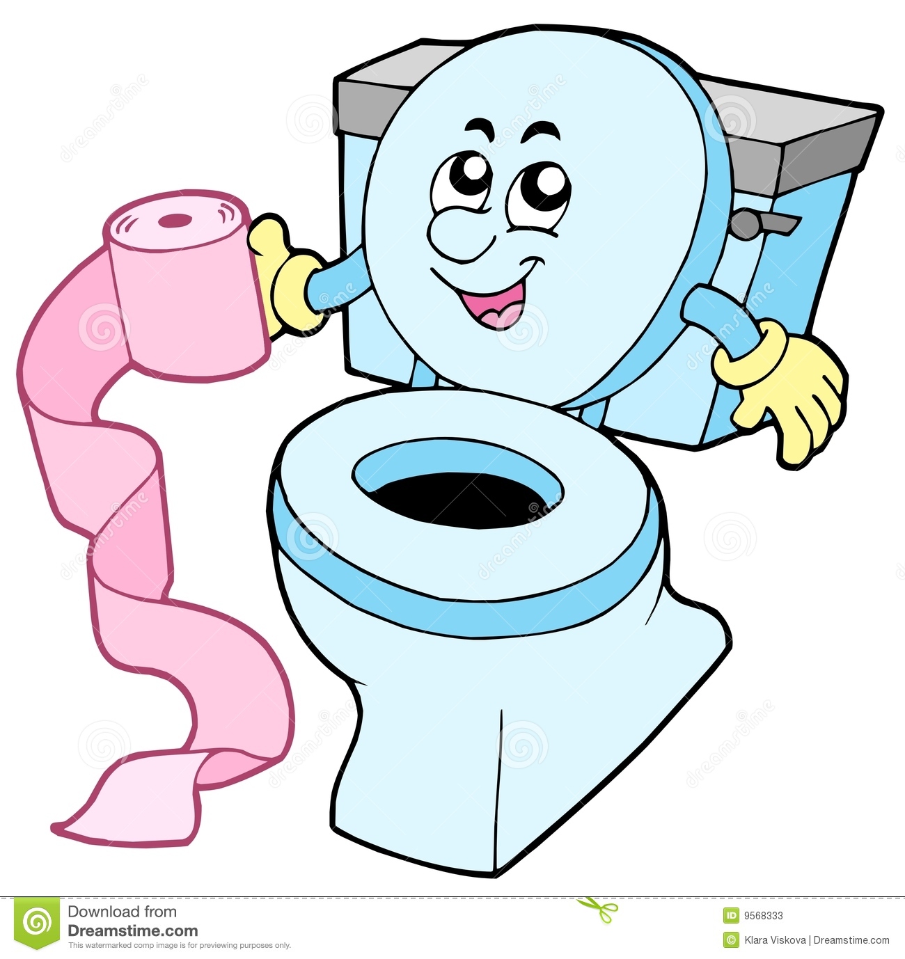 Cartoon Toilet Stock Illustra - Toilet Clipart