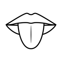mouth and tongue clipart blac