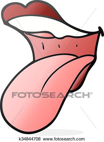 Clip Art - cartoon mouth stic - Tongue Clipart