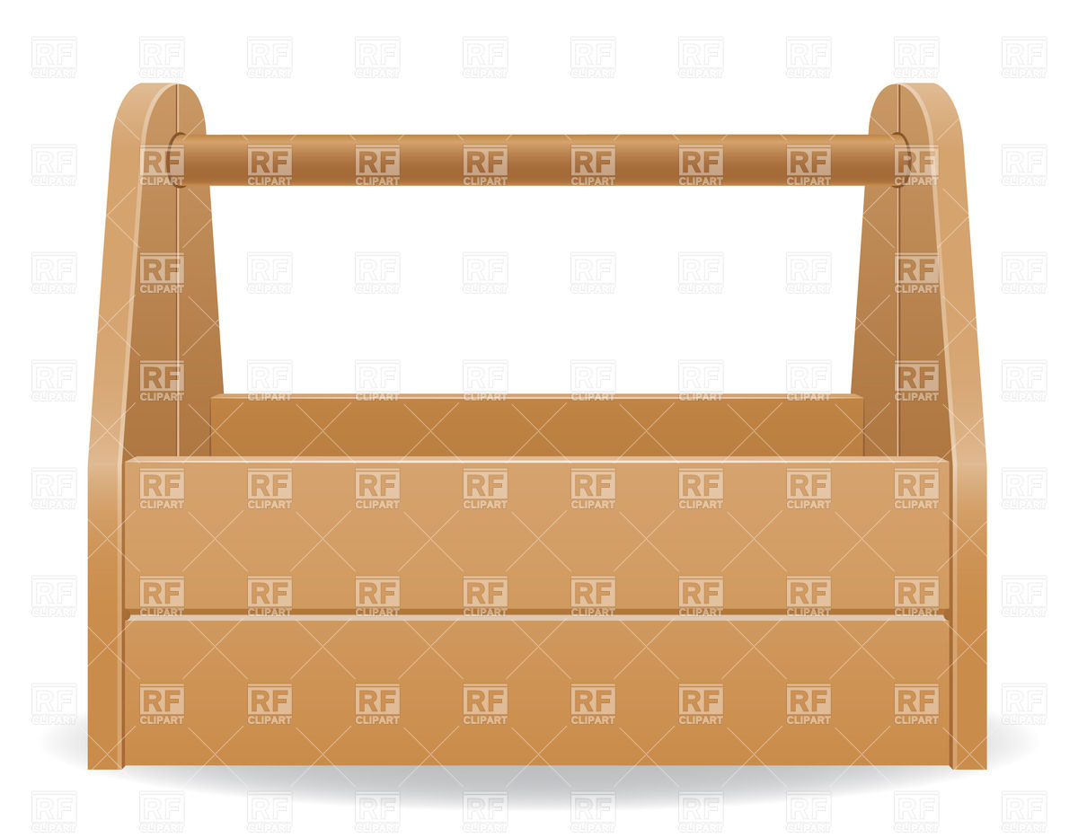 Wooden tool box Royalty Free Vector Clip Art