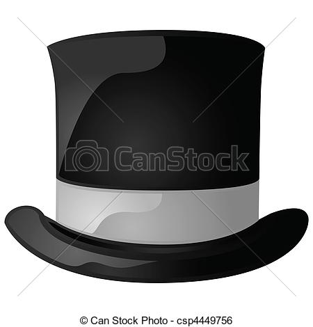 ... Top hat - Glossy illustration of a black and gray top hat