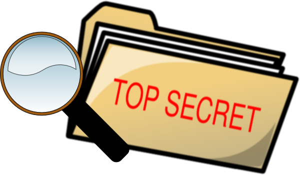 Top Secret Folder And Magnify - Top Secret Clip Art