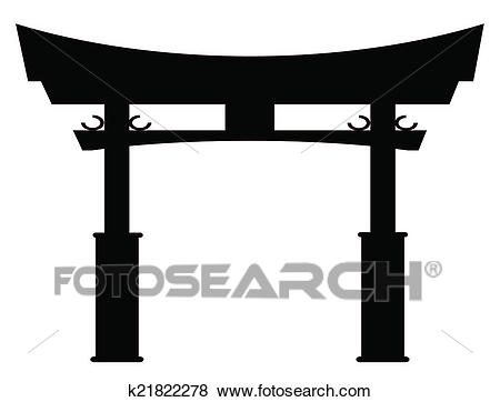 Clip Art - Tori Gate Silhouette. Fotosearch - Search Clipart, Illustration  Posters, Drawings