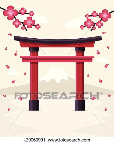 Clipart - Japanese Torii Gate. Fotosearch - Search Clip Art, Illustration  Murals, Drawings