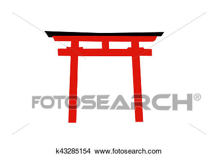 Torii gate flat icon vector a