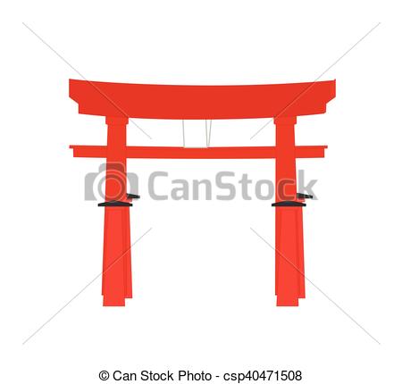 Japanese gate isolated on whi