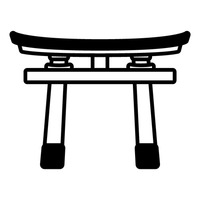 Torii gate flat icon vector a