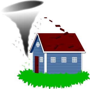 Tornado clipart image about to hit a home