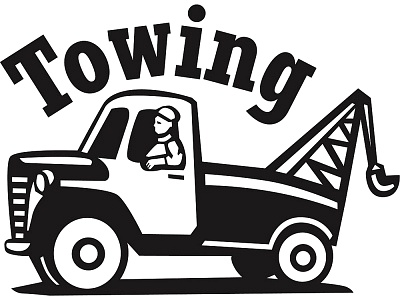 Tow Truck With Towing Written - Tow Truck Clip Art