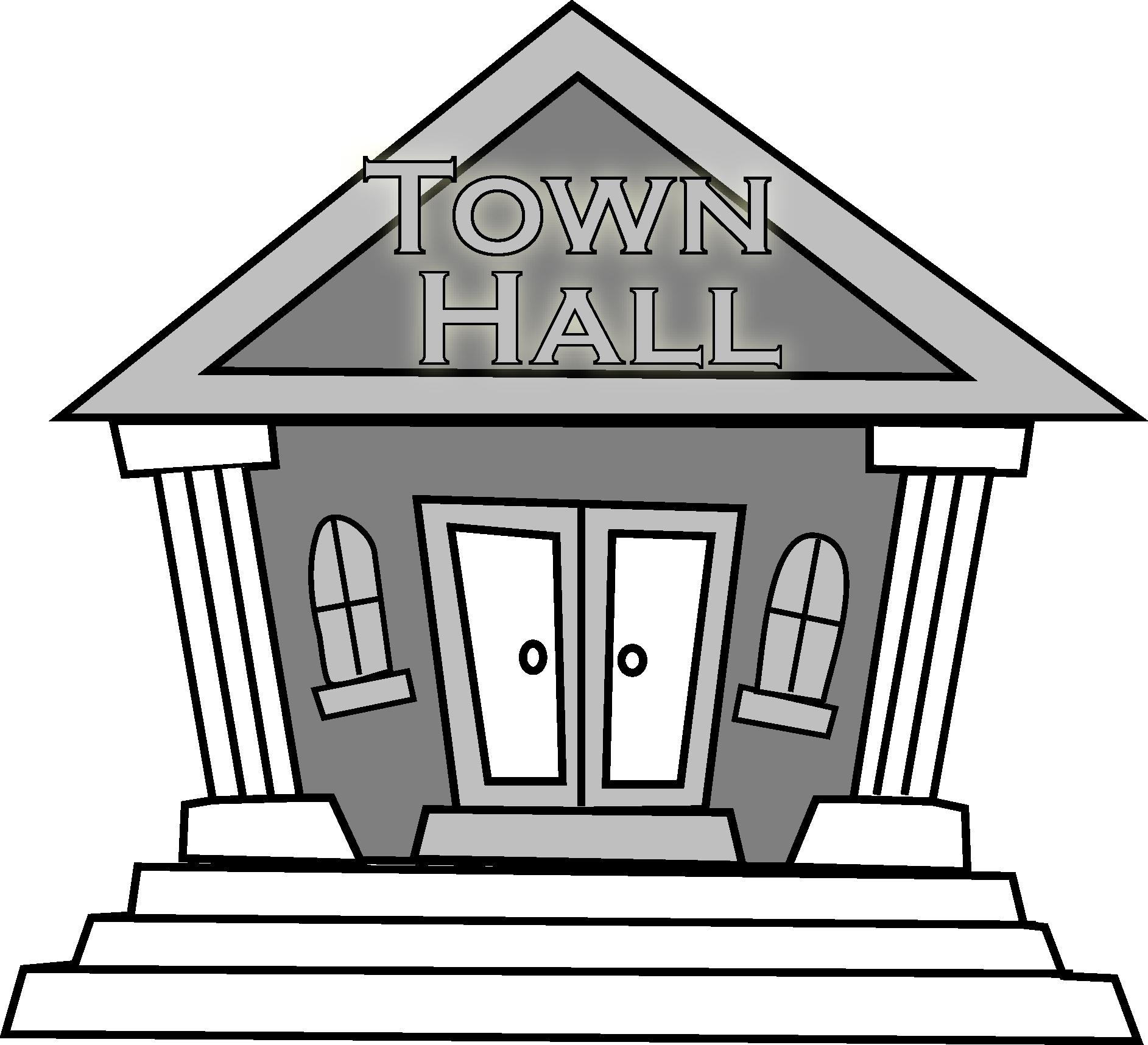 Town hall building clipart