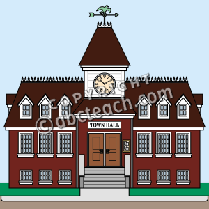 Town hall building clipart