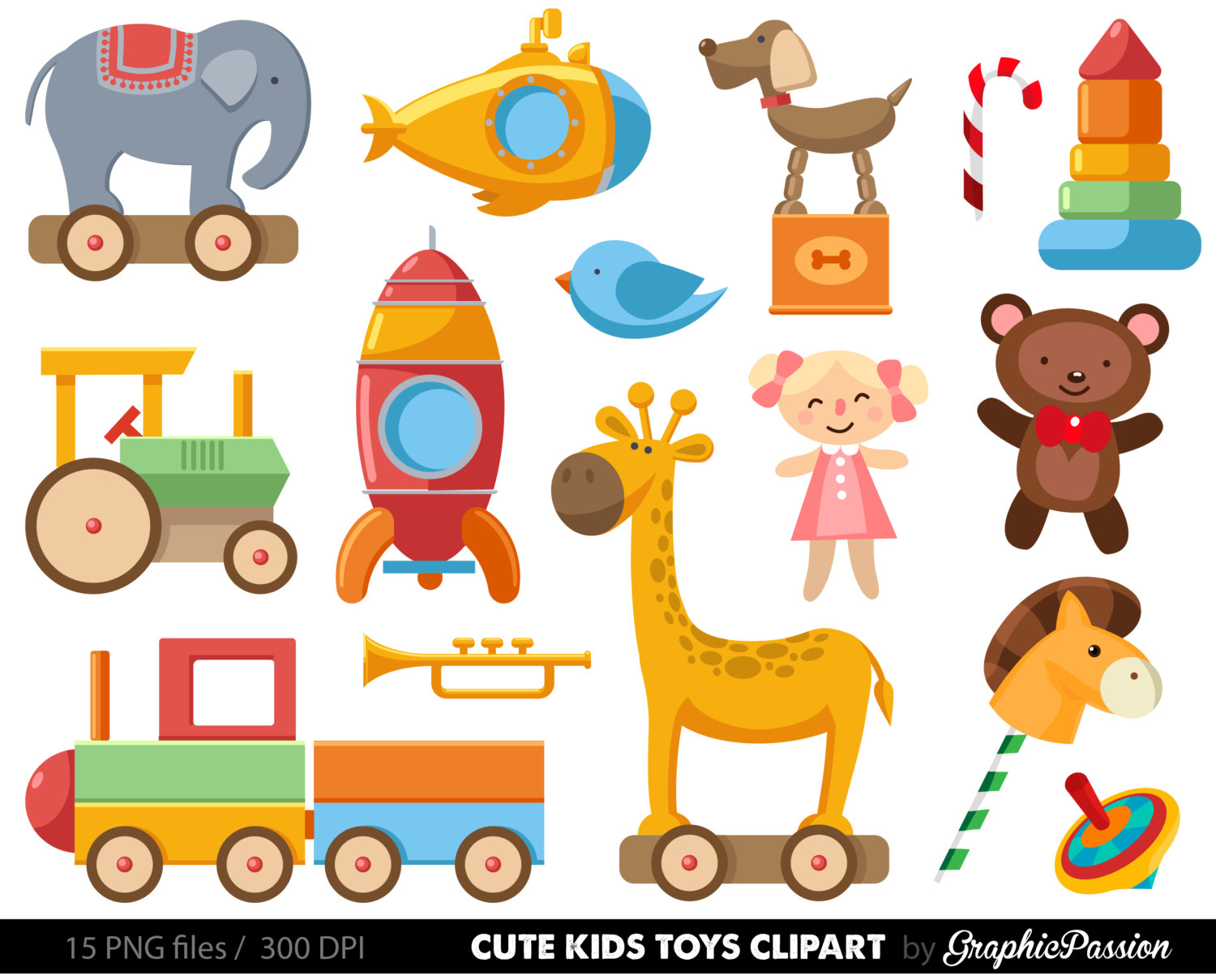 Kids Toy Box Full Clipart - F