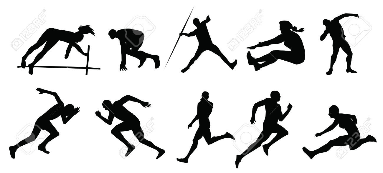 Track and field silhouette cl - Track And Field Clip Art