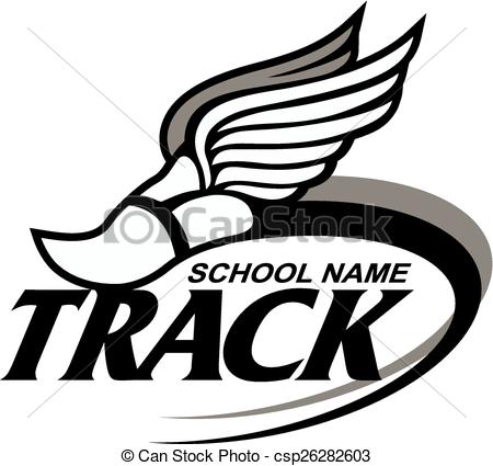 ... track design - track and field design with winged foot