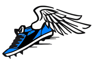Track shoe blue winged shoe clip art at clker vector clip art