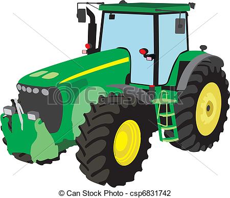 tractor Clipartby bochnak47/9,061; Tractor - Green tractor separately on a white background