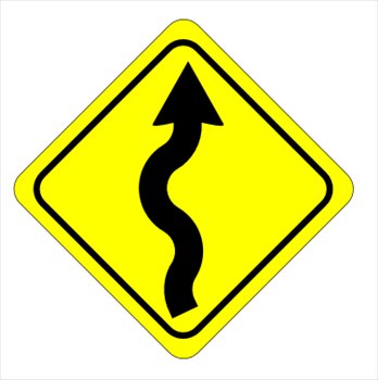 Traffic Sign Clip Art. curvy- - Road Sign Clip Art