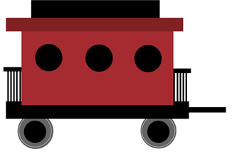 Train with car and caboose cl