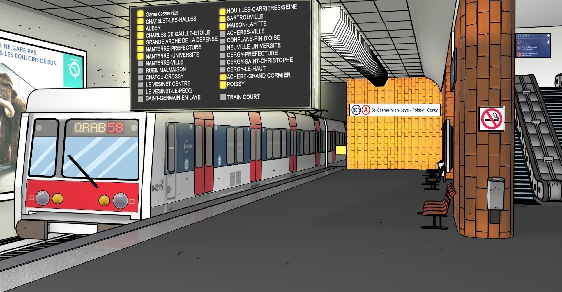 Train Station, Color . Authorized Reproduction By .