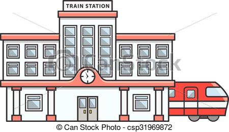 ... Train station Doodle Illustration cartoon